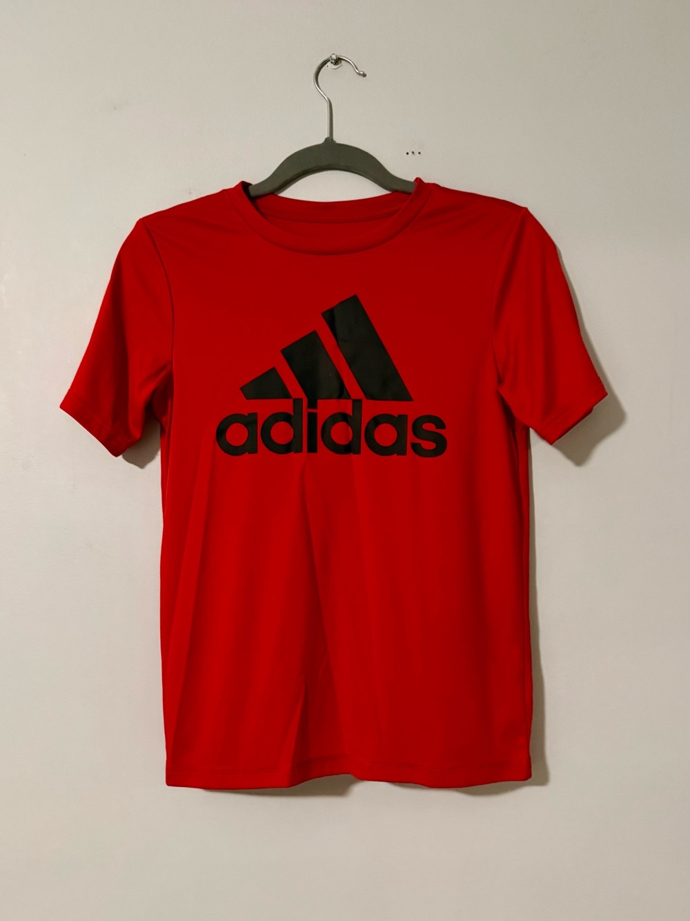 adidas Red Tee with Black Logo size Youth Medium